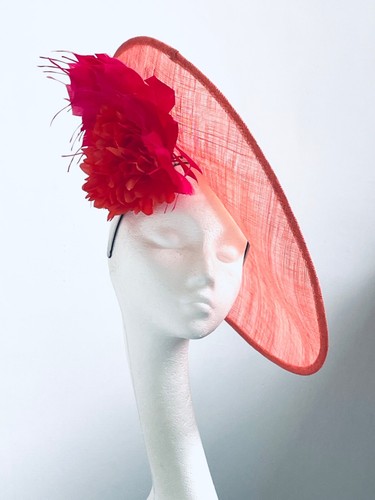Orange and pink - , fascinator