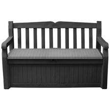 Garden Bench Keter Eden Plastic Storage Patio 265L Anthracite Grey Seat Durable