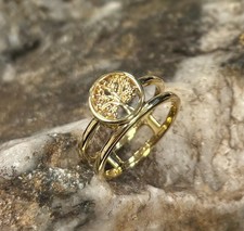 Clogau 9ct Yellow & Rose Gold Tree of Life Double Band Ring Size P Rare