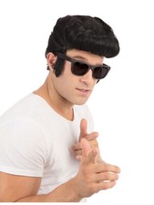 Greaser Costume Wig Black 50s