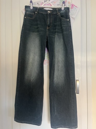 Bershka black denim baggy - denim,