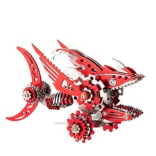 3D Metal Mechanical Steel Sawtooth Shark Assembly Ornaments Model Kit