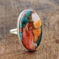 Oyster Turquoise Ring 925 Sterling Silver Handmade Jewelry Ring All Size SB144