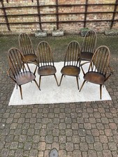 Ercol Furniture Windsor Chairs Set Of 6 - Dining Room Discount - FREE DELIVERY