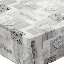 Grey Love Nature PVC Vinyl Wipe Clean Oilcloth Table Cover Tablecloth