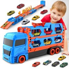 VATOS Transport Truck Toys Cars with 6 Race Cars Toy Gifts for Boys Ages 3 4 5 6