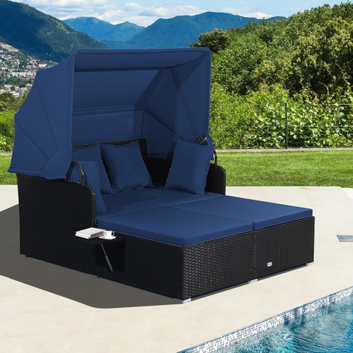 Wicker sunbed for persons - wicker,