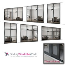 SpacePro GRAPHITE SHAKER Sliding Wardrobe Door Kits - Various widths