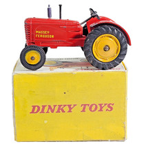 Dinky Toys No 300 Massey Ferguson Red Farm Tractor Diecast Model 1960s Boxed