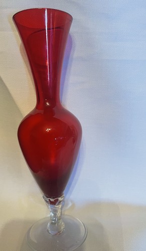 Vintage red glass twisted - red,