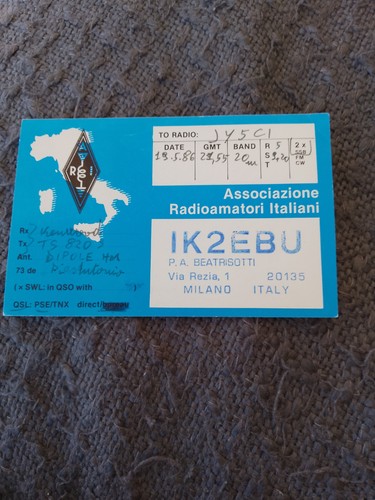 Vintage qsl card italy - ,