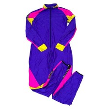 Vintage Ski Suit One Piece 90s Winter 80s Retro Thermal Slim Womens Large