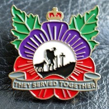 They served together Animals at war enamel NEW pin badge purple poppy 2025