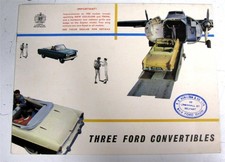 FORD CONVERTIBLES Zephyr ZODIAC Consul Car Sales Brochure SEP 1956-57 #F5833/158