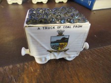 Clifton China truck of coal wagon crested Ystrad Mynach crest rare