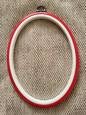 Oval Flexi Hoop for embroidery display, Red,  7 x 5 inches