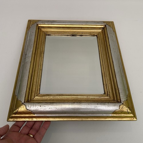 Vtg bevelled edge mirror - bevelled, gold