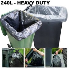 Wheelie Bin Liners 240L Black