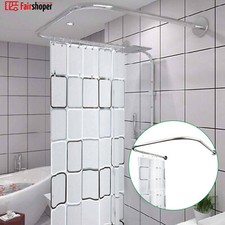New Shower Curtain Rail Rod U Shape Curved Toilet Bathroom Pole Stainless Steel