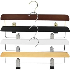 The Hanger Store™ Wooden Trouser, Skirt Hangers With Clips, Coat Clothes Hangers