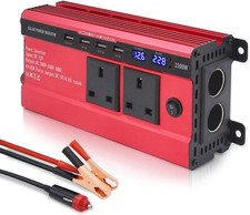 1500W Power Inverter 12V to 240V AC Car Converter with 3.1A 4 USB 2 AC Sockets