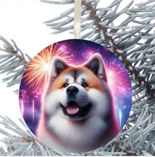 Akita dog hanging bauble - dog,