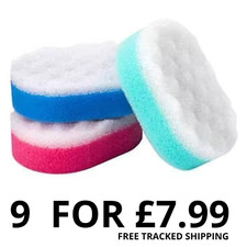 9 Pack Oval Massage Sponges - Soft,Gentle,Exfoliate,Scrub,Clean,Bath