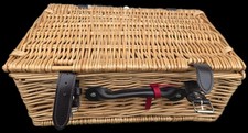 Wicker Picnic Basket. Leather