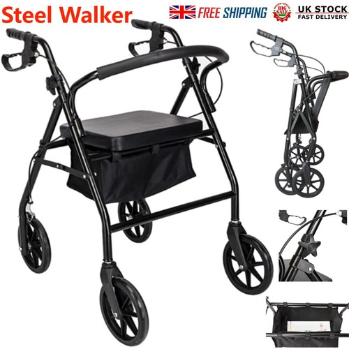 Folding iron walker rollator - iron,