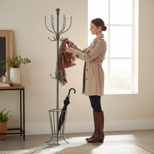 172cm metal coat stand - 172cm,