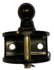 BLACK TOW BALL & PIN TOWING HITCH DUAL COUPLING 1.5TON E11 RATED HEAVY DUTY