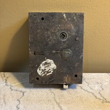 1830s Antique  J Walker Original Door Rim Lock Salvage 6”x 4  1/2”