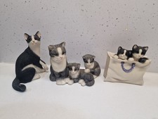 Vintage 1990's The Leonardo Collection 'Black And White Cat Kitten Duo 