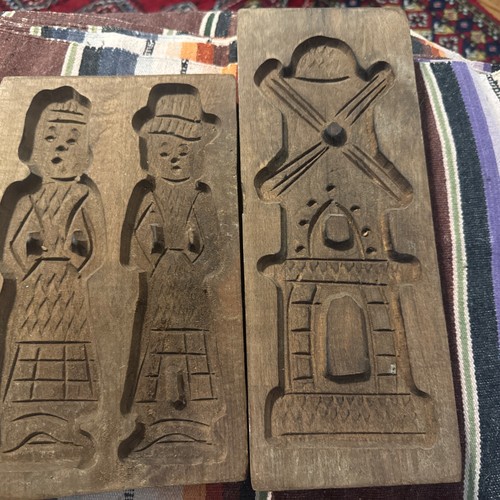 Vtg carved wood mold lot - mold,
