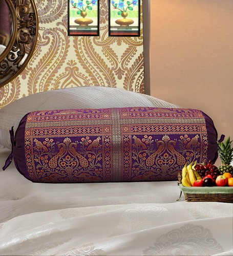 Indian long round pillow - indian,