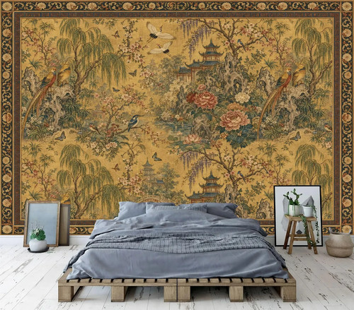 Chinoiserie vintage flowers - chinoiserie,