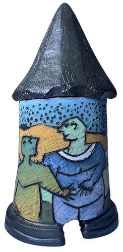 Art pottery container handmade - pottery,