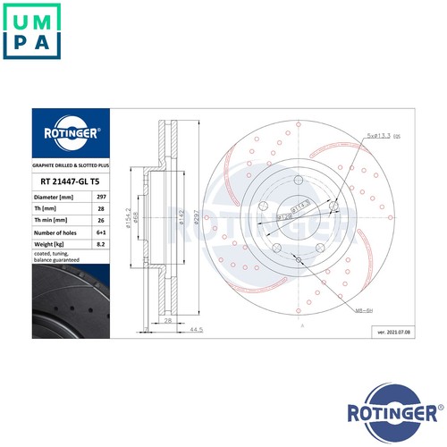 Brake disc 21447 gl - disc, rt