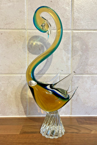 Murano glass swan figurine - swan,