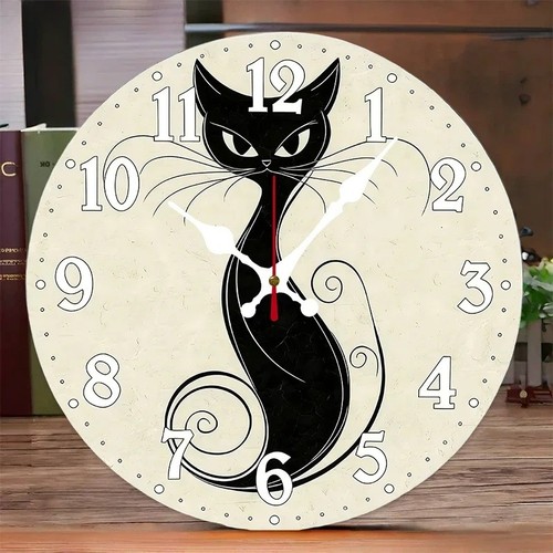 Abstract black cat - cat, wooden
