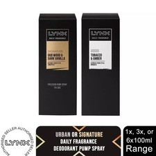 Lynx Urban or Signature Daily Fragrance Deodorant Pump Spray 1x, 3x or 6x 100ml