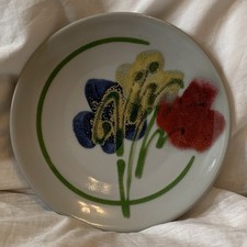 Darlington Pottery Janice Tchalenko Poppy Oattern Floral 7 1/2 Inch Plate