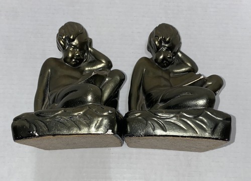 Vintage plaster bronzed boy - vintage,