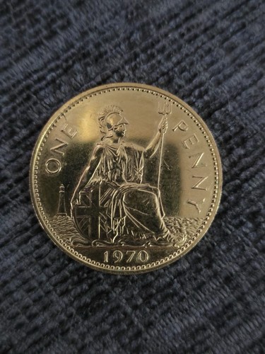 1967 one penny coin - 1967, uk