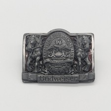 Vintage 1992 Budweiser Belt Buckle K-175, Anheuser-Busch Clydesdales Collectible