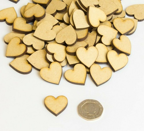 50x wooden heart shapes laser - 50x,