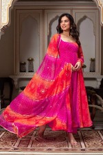 Latest Collection Faux Gorgette Anarkali Suit With Dupatta For Women And Girls