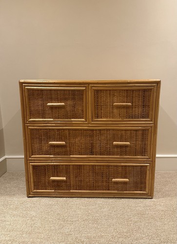 Mid century rattan chest - mid-century,