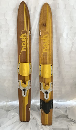 Veg 70s wooden water skis - water,