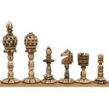 3.7" English Series Pre-Staunton Chess Set- Chess Pieces Only - Antique Camel Bo